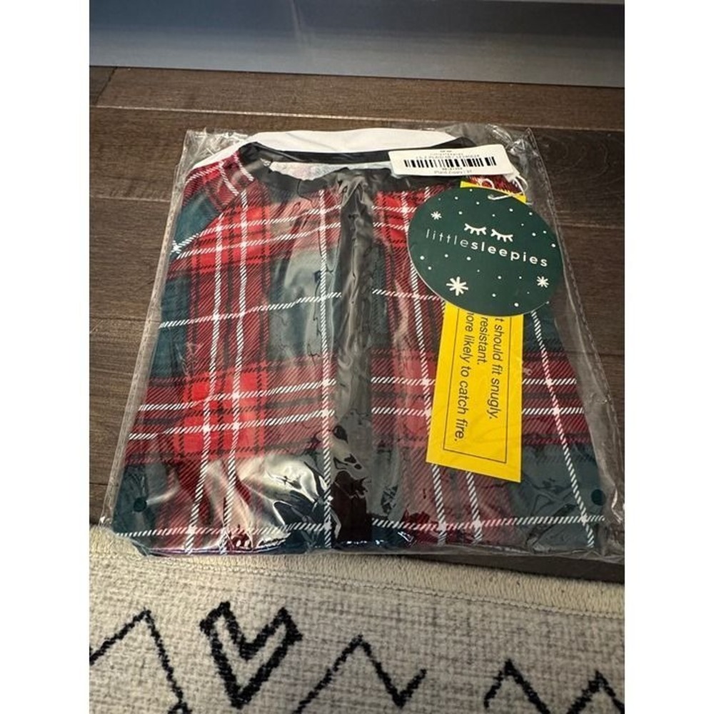 New Little Sleepies Zippy Bamboo Christmas Holiday Red Plaid Pajamas 3T